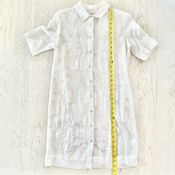 ARITZIA | WILFRED HEMISTICHE DRESS SHEER FLORAL DESIGN EMBROIDERY TUNIC BUTTONS - Picture 11 of 14